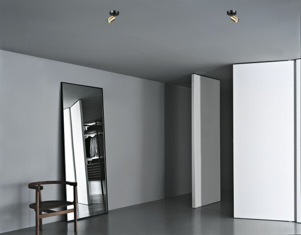 Spot de plafond rond noir or petit Ø 11 cm
