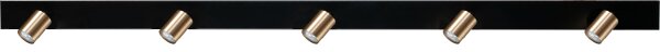 Deckenlampe Schwarz Gold 180 cm lang Metall GU10