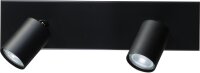 Plafonnier 40 cm m&eacute;tal 2 flammes noir GU10