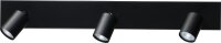 Plafonnier noir 3 flammes m&eacute;tal GU10 70 cm