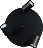 Deckenstrahler Schwarz 3-flammig Metall GU10 Ø 35 cm