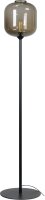 Lampadaire verre fumé métal 165 cm noir ELYA