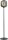 Lampadaire verre fumé métal 165 cm noir ELYA