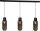 Pendelleuchte Schwarz Glas Metall 3-flammig 130 cm
