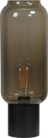 Tischlampe Schwarz Glas Schirm 43 cm hoch Wohnzimmer