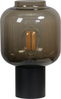 Kleine Tischlampe Rauchglas Metall 31 cm hoch Ø 20...