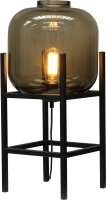 Lampe de table verre fum&eacute; m&eacute;tal hauteur 57...