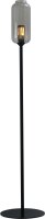 Lampadaire noir 165 cm E27 verre fumé métal