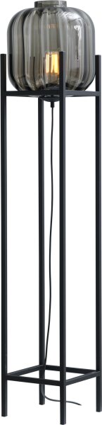 Kleine Stehleuchte Glas Metall 138 cm Schwarz E27