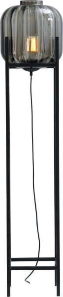 Kleine Stehleuchte Glas Metall 138 cm Schwarz E27