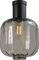 Plafonnier verre m&eacute;tal noir &Oslash; 28 cm E27...