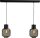 Lampe &agrave; suspendre noire 2 flammes verre m&eacute;tal r&eacute;glable