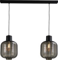Hängeleuchte Glas Metall Schwarz...