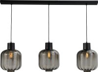 Lampe à suspendre noire 3 flammes verre...