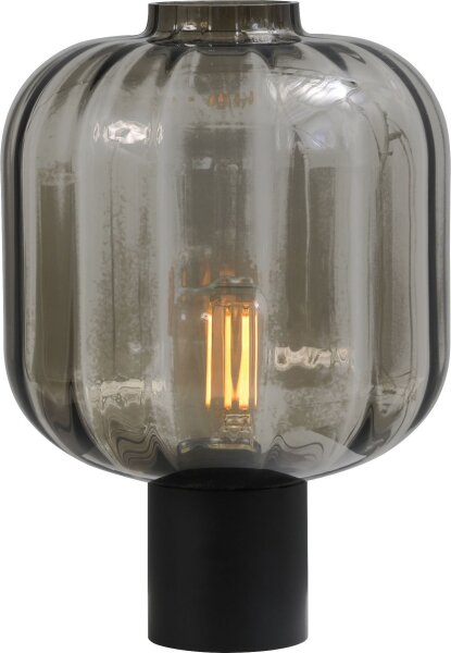 Tischleuchte Wohnzimmer Schwarz Glas Metall 41 cm ELYA