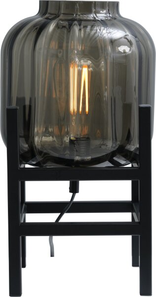 Dekorative Tischleuchte Glas Metall Schwarz 34 cm E27