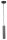 Suspension Noir M&eacute;tal Cylindre &Oslash; 5,4 cm &eacute;troit