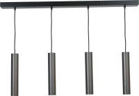 Suspension m&eacute;tal 3 flammes noir cylindre GU10