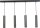 Suspension m&eacute;tal 3 flammes noir cylindre GU10
