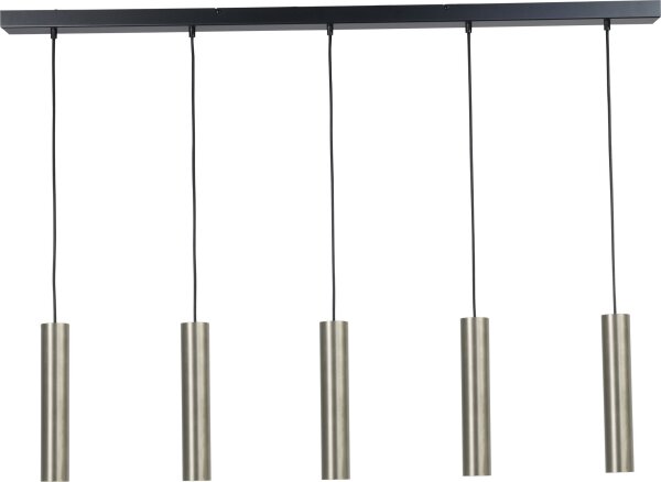 Lampe à suspendre métal 5 flammes nickel noir ERION