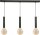 Lampe à suspendre allongée métal 3 flammes pour table à manger E27