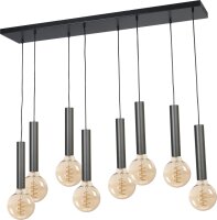 Lampe &agrave; suspendre m&eacute;tal noir pour 8x E27...