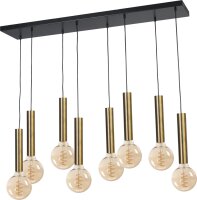 Lampe &agrave; suspendre de table pour 8x E27 noir laiton