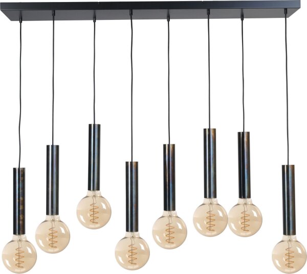 Lampe à suspendre en métal pour E27 noir effet huile table à manger