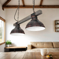 Lampe à suspension de style rustique en bois...