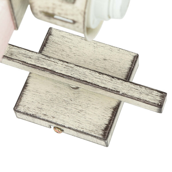 Shabby Chic Wandlampe Weiß HAKON mit Echt Holz