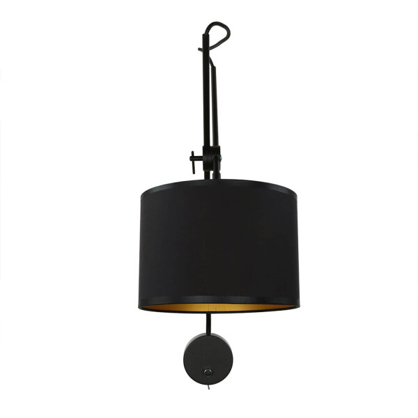 Wandlampe mit Schalter Schwarz Gold VIPER flexibel