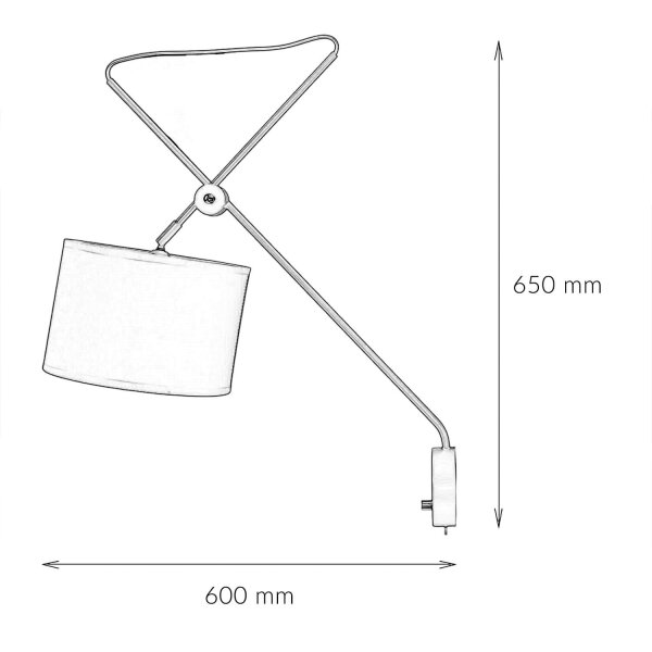 Wandlampe mit Schalter Schwarz Gold VIPER flexibel