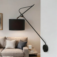 Applique avec interrupteur noir or VIPER flexible