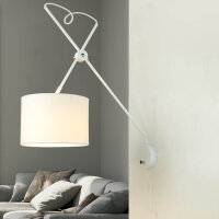Loft Wandleuchte mit Schalter VIPER flexibel Wei&szlig;