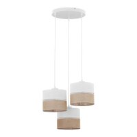 Pendelleuchte 3-flammig Stoff Jute Boho E27 Modern