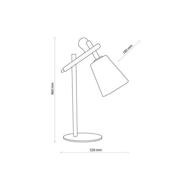 Tischlampe Skandinavisch Holz Leinen 46 cm E27