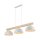 Suspension Blanc Métal Bois 3 flammes 118 cm de large E27