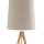 Stehlampe Dreibein Holz Leinen 175 cm hoch wohnlich E27