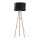 Stehlampe 146 cm Holz Stoff in Natur Schwarz Dreibein