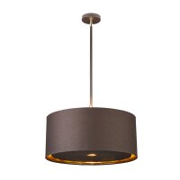 Deckenleuchte aus Stoff Braun Gold rund verstellbar