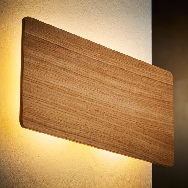Wandlampe Holz eckig 35 cm flach Modern indirektes Licht