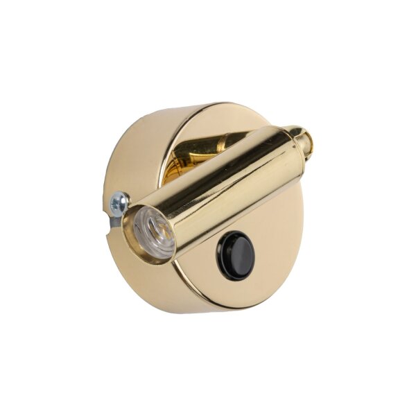 Wandlampe mit Schalter schwenkbar Metall in Gold rund