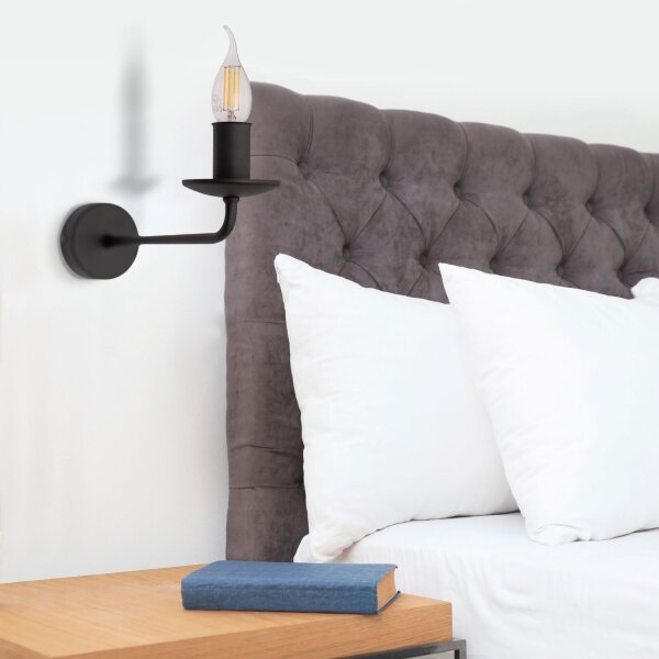 Applique Rustique Métal Noir pour E27 décoratif