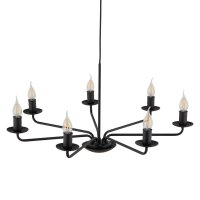 Kronleuchter Rustikal Metall Schwarz 7-flammig E27