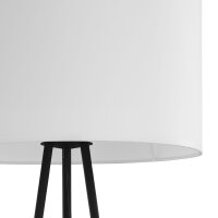 Lampadaire métal tissu 165 cm trépied noir...