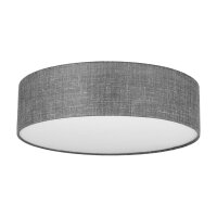 Plafonnier Gris rond plat Ø 60 cm Abat-jour en...