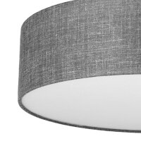 Plafonnier Gris rond plat Ø 60 cm Abat-jour en...