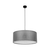 H&auml;ngelampe Stoff Grau &Oslash; 50 cm rund blendarm...