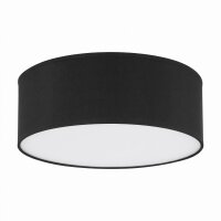 Plafonnier rond Ø 45 cm Noir tissu...