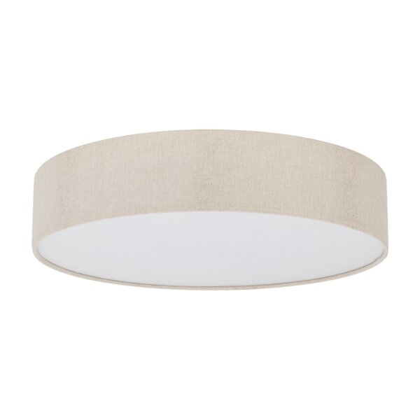 Deckenleuchte Stoffschirm rund Ø 60 cm flach Grau-Beige